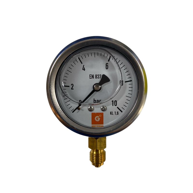GENERICO - Manómetro Glicerina 0-10 Bar 63mm Inox Conexión 14 Gesti