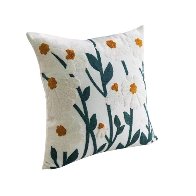 GENERICO - Set de 4 fundas de cojín diseño florales con 4 rellenos
