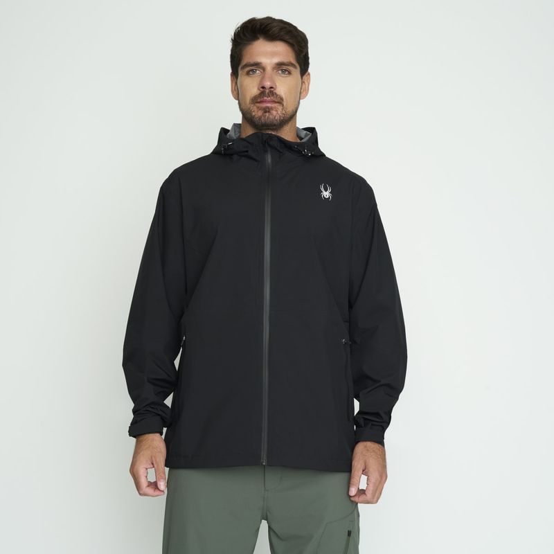 SPYDER - Chaqueta Spyder Hujan II Hombre Negro Impermeable