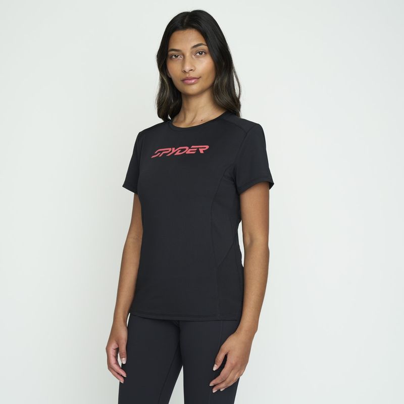 SPYDER - Polera Entrenamiento Mujer Spyder Negro SYWTT02S24BK