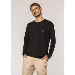 KAYA UNITE - Polera Hombre Manga Larga Daily Negra