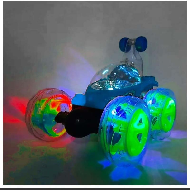 GENERICO - Auto Loco a Control Remoto Azul Luces Sonido 360 Grados
