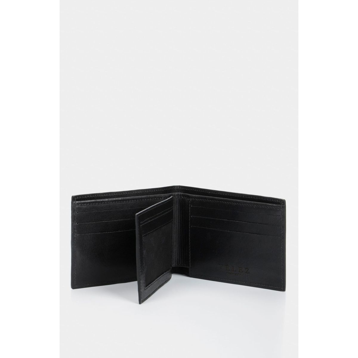 VELEZ - Vélez Billetera Titus De Cuero Hombre Grabado Cruces Negro