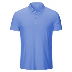 ANDESLAND OUTDOOR APPAREL - Polera Ultra Dryfit Con Cuello Manga Corta NT Celeste Hombre