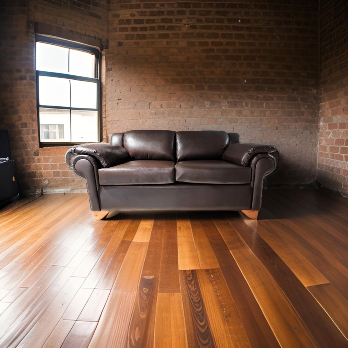 MUEBLES NEW - SOFA DOS CUERPOS CHOCOLATE GRECIA.