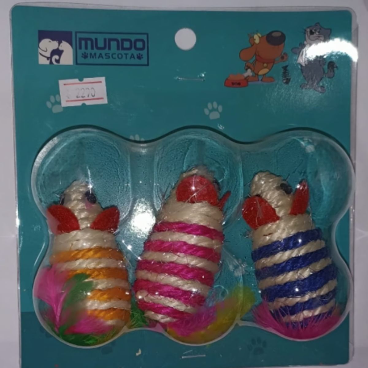 GENERICO - Pack De 3 Ratones De Hilo Juguete Para Gatos