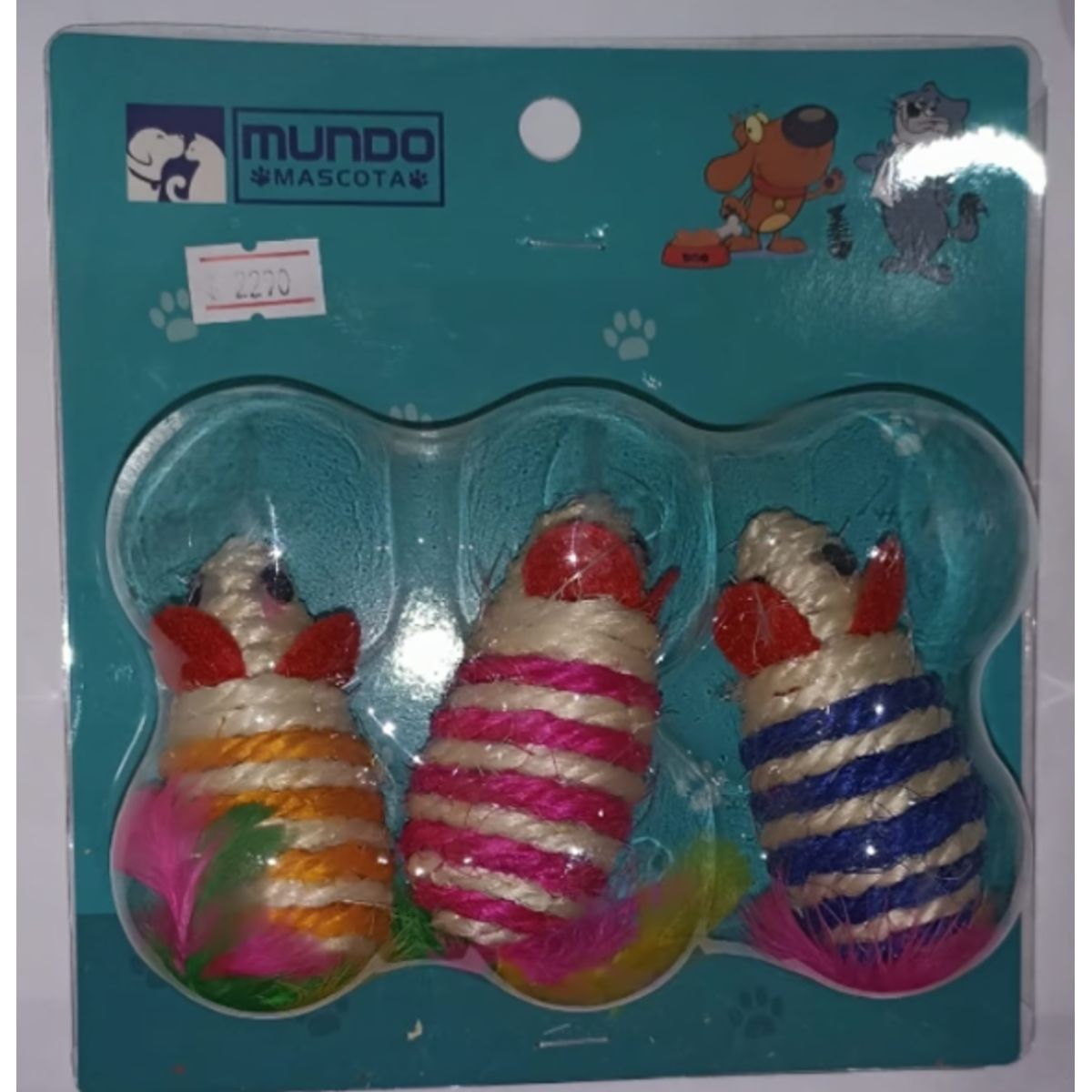 GENERICO - Pack De 3 Ratones De Hilo Juguete Para Gatos