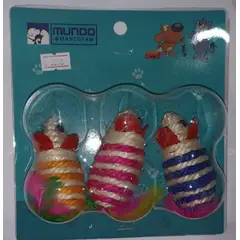 GENERICO - Pack De 3 Ratones De Hilo Juguete Para Gatos