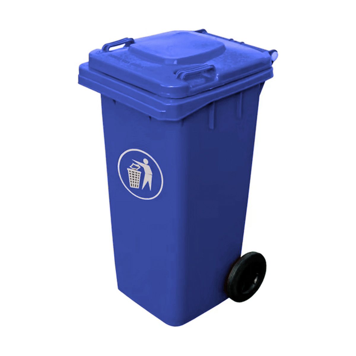 GENERICO - Basurero 120lt con tapa alta densidad azul