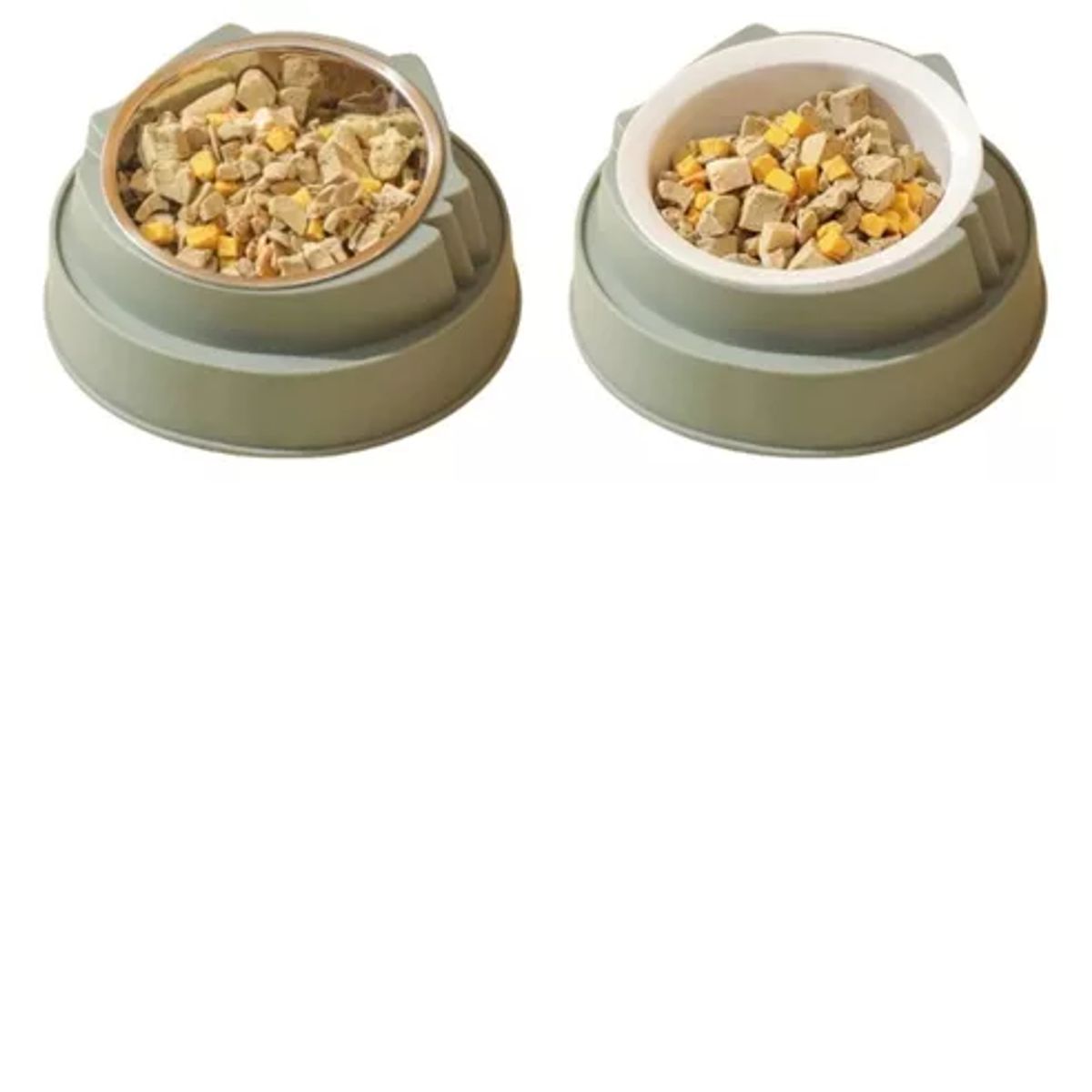 GENERICO - Kit 2x Platos Cuencos De Comida Inclinado Anti-vómito Gato