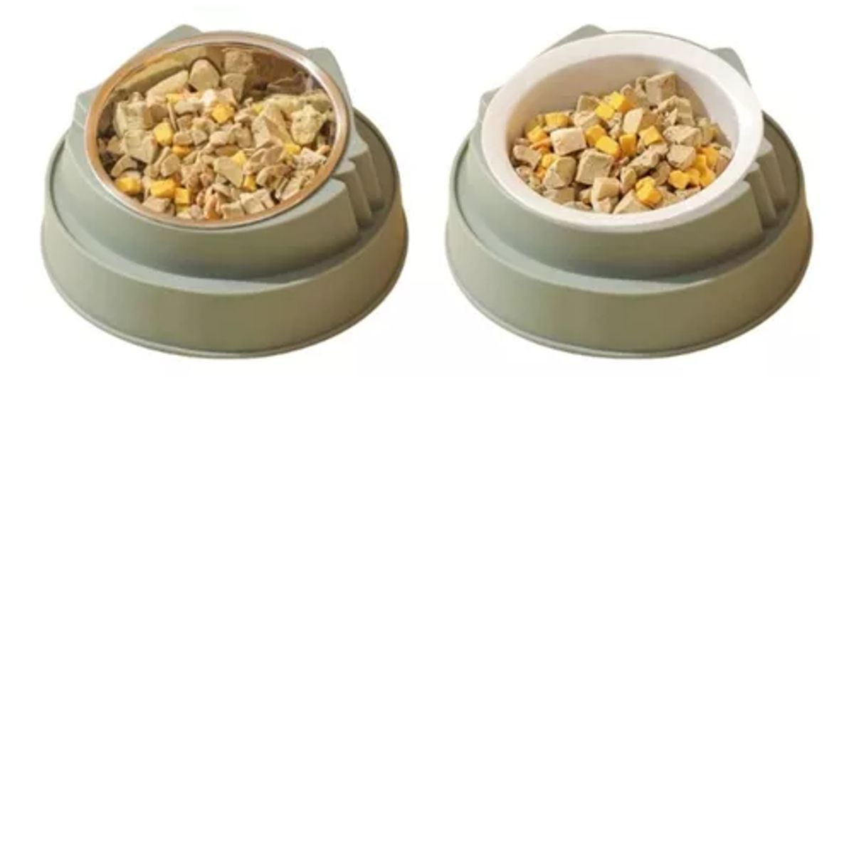 GENERICO - Kit 2x Platos Cuencos De Comida Inclinado Anti-vómito Gato