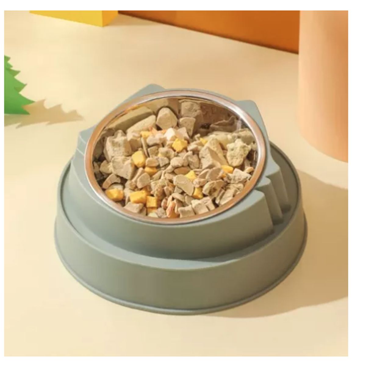 GENERICO - Kit 2x Platos Cuencos De Comida Inclinado Anti-vómito Gato