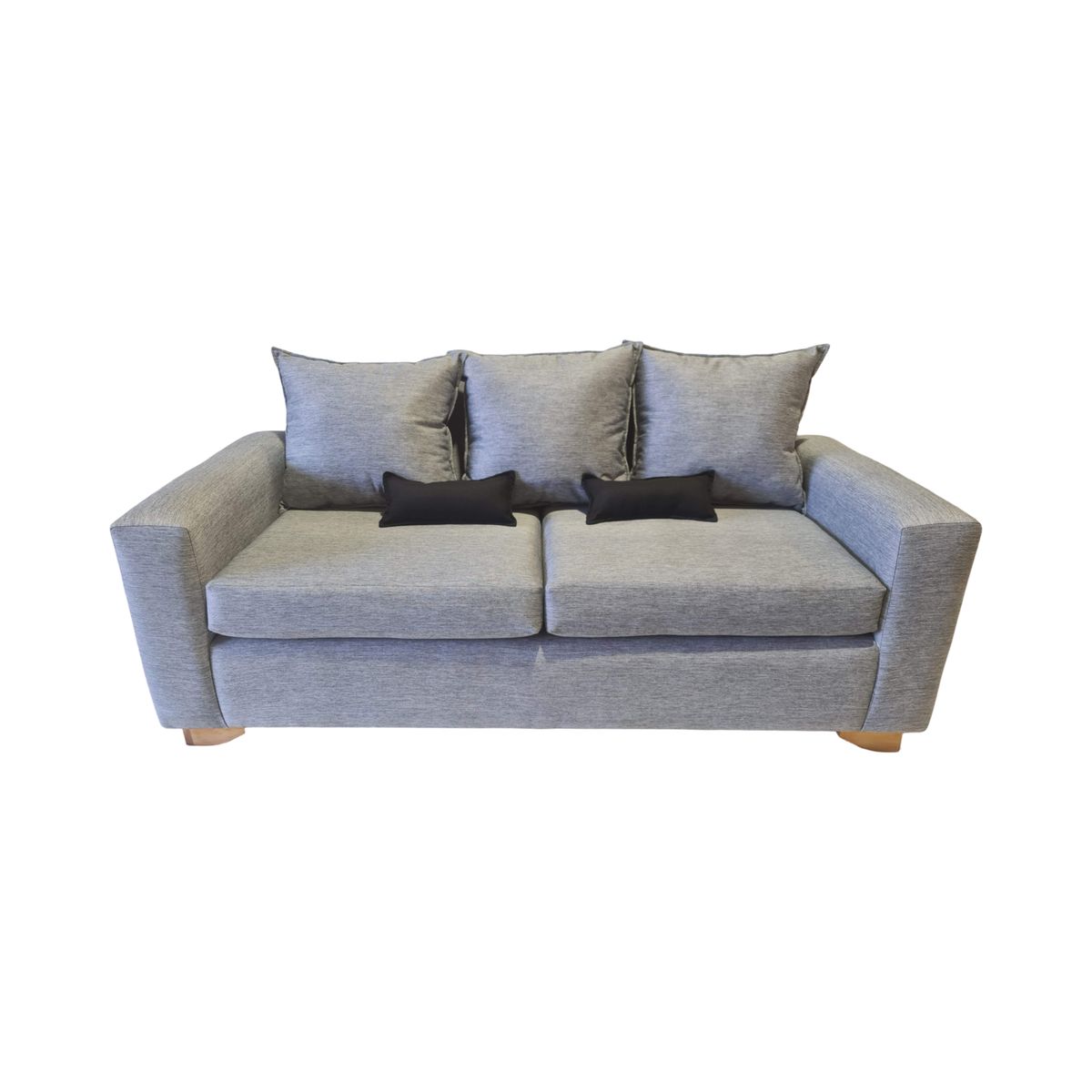 MUEBLES NEW - SOFA TRES CUERPOS GRIS LINO