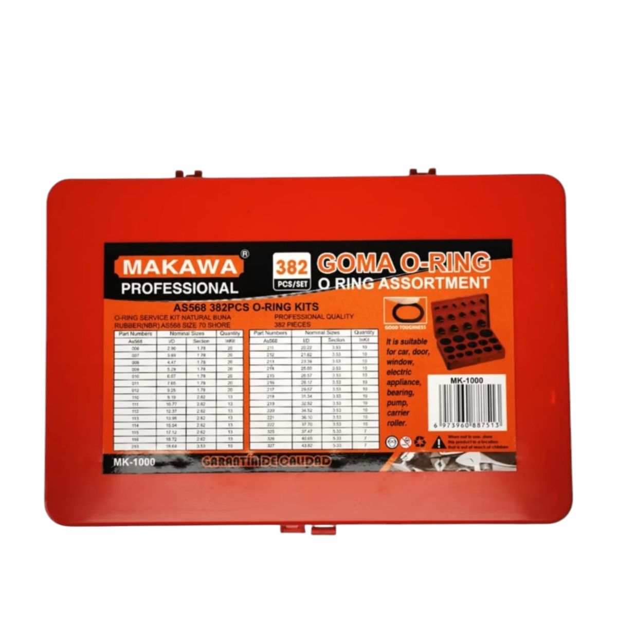 GENERICO - Kit De Gomas Para Sellar O-ring - 382 Piezas - Makawa