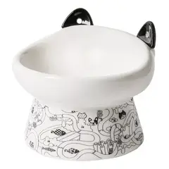 GENERICO - Plato Ceramica Orejas Tipo Cuchara Para Mascota Perro Gato