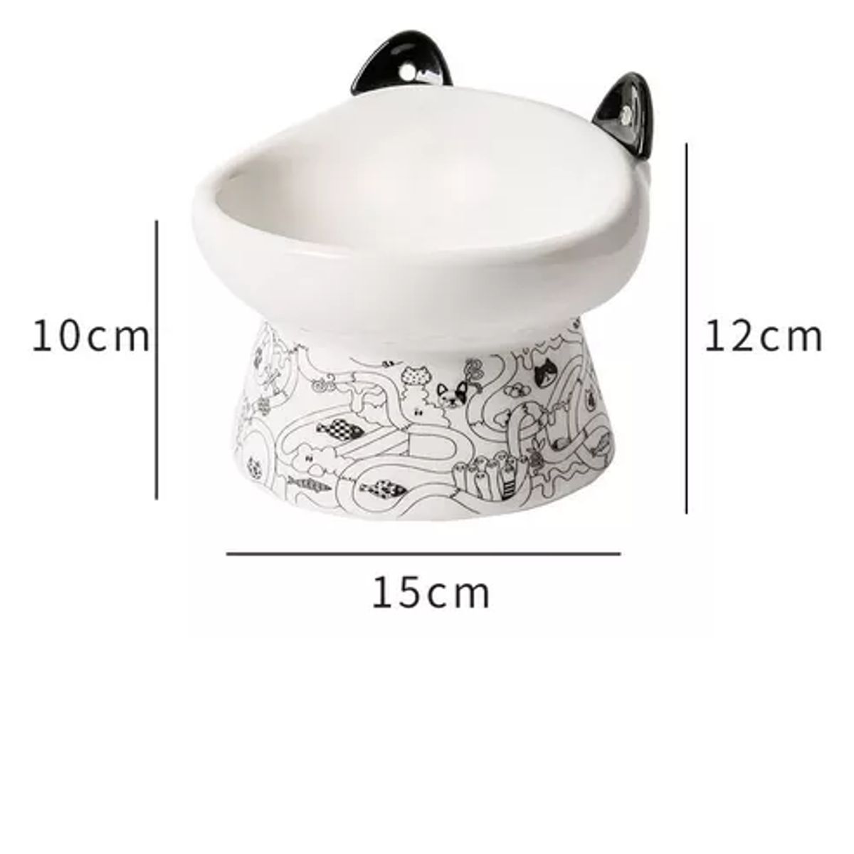 GENERICO - Plato Ceramica Orejas Tipo Cuchara Para Mascota Perro Gato