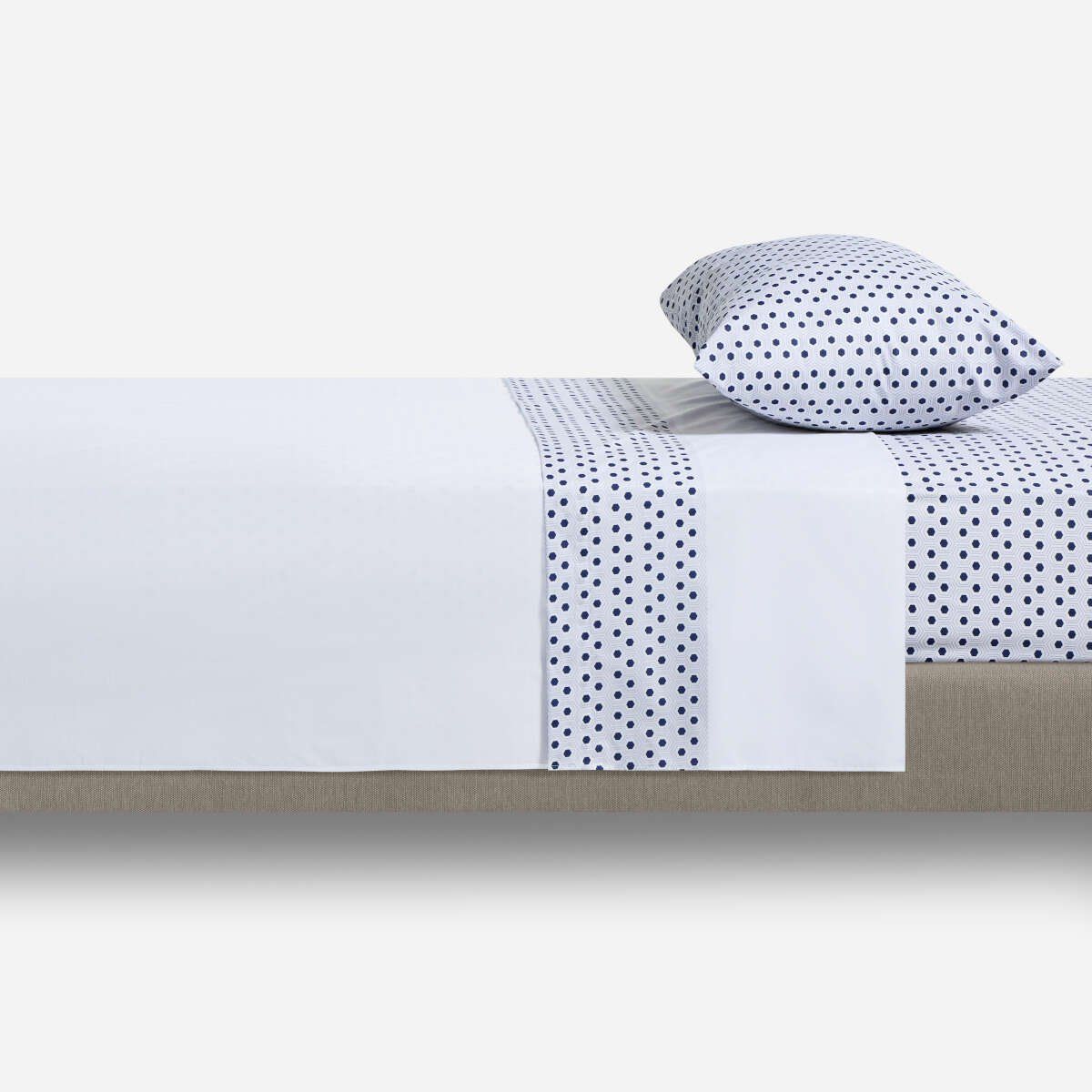 ROSEN - Sábana 180 Hilos Algodón-Poliéster Guarda Mosai 1,5 Plazas