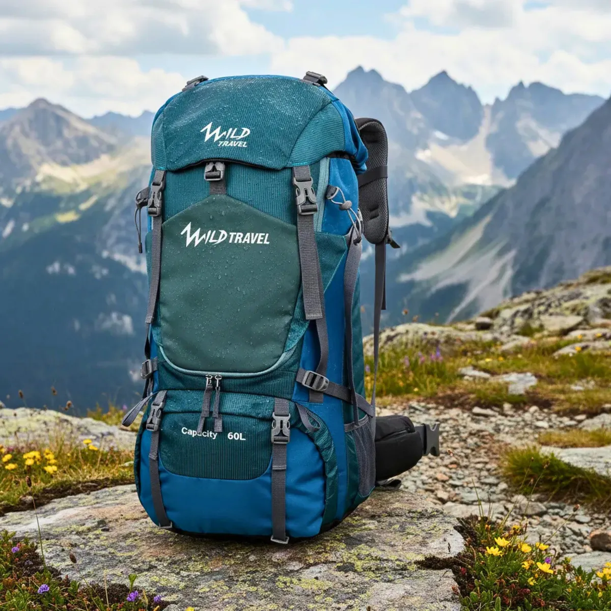 WILD TRAVEL - Mochila Trekking y Camping ExploreTrail 60 litros WildTravel