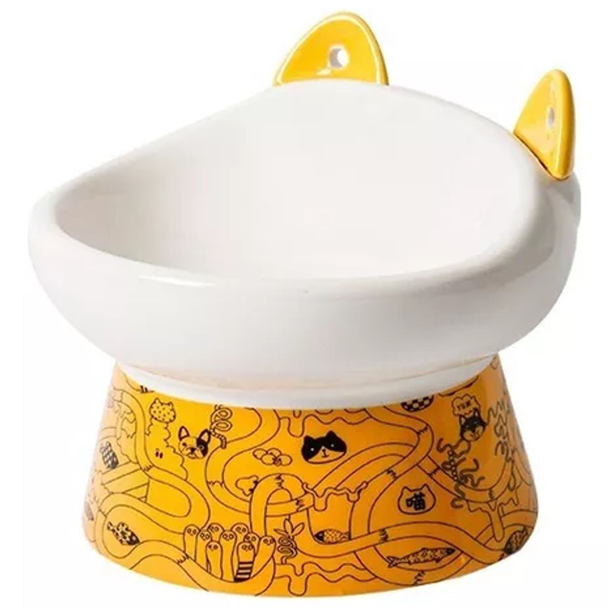 GENERICO - Plato Ceramica Orejas Tipo Cuchara Para Mascota Perro Gato