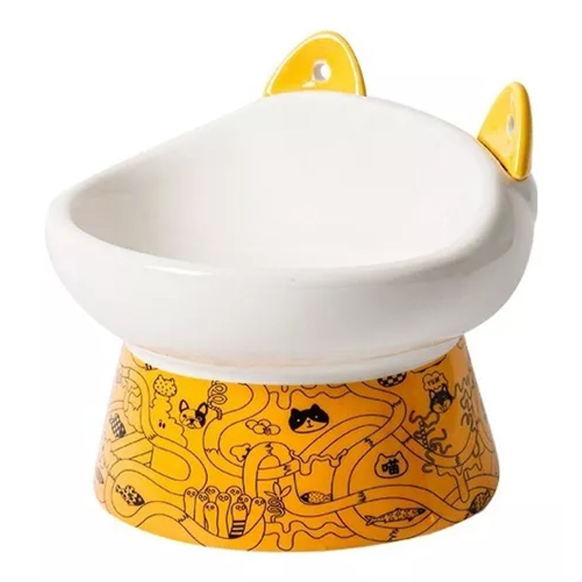 GENERICO - Plato Ceramica Orejas Tipo Cuchara Para Mascota Perro Gato