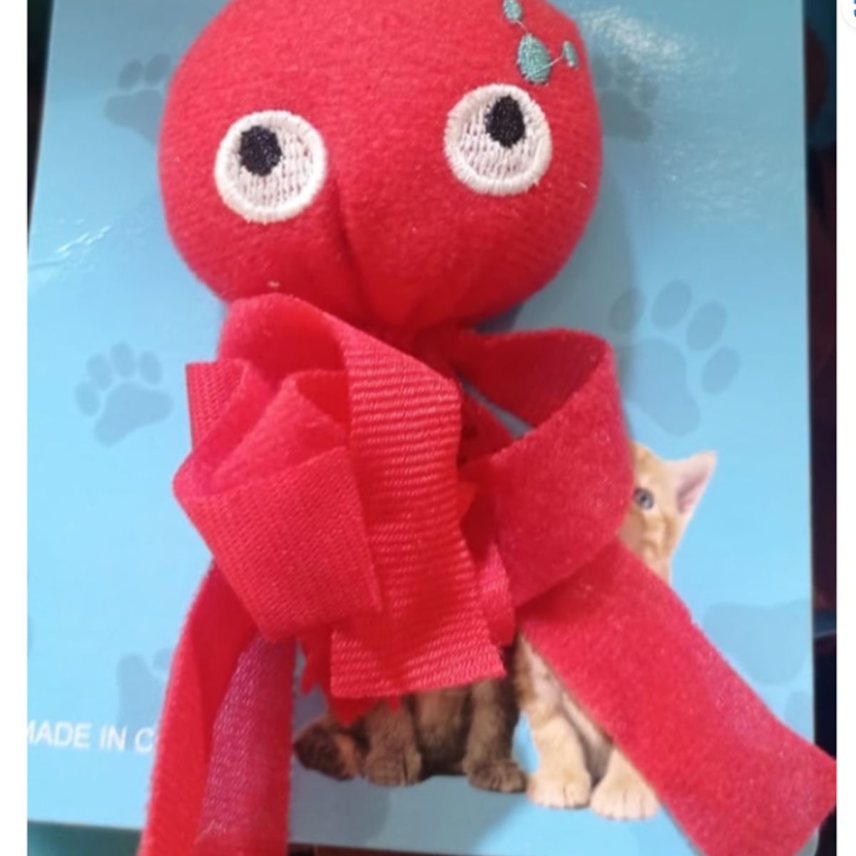GENERICO - Juguete De Pulpo Juguete Para Gatos Rojo