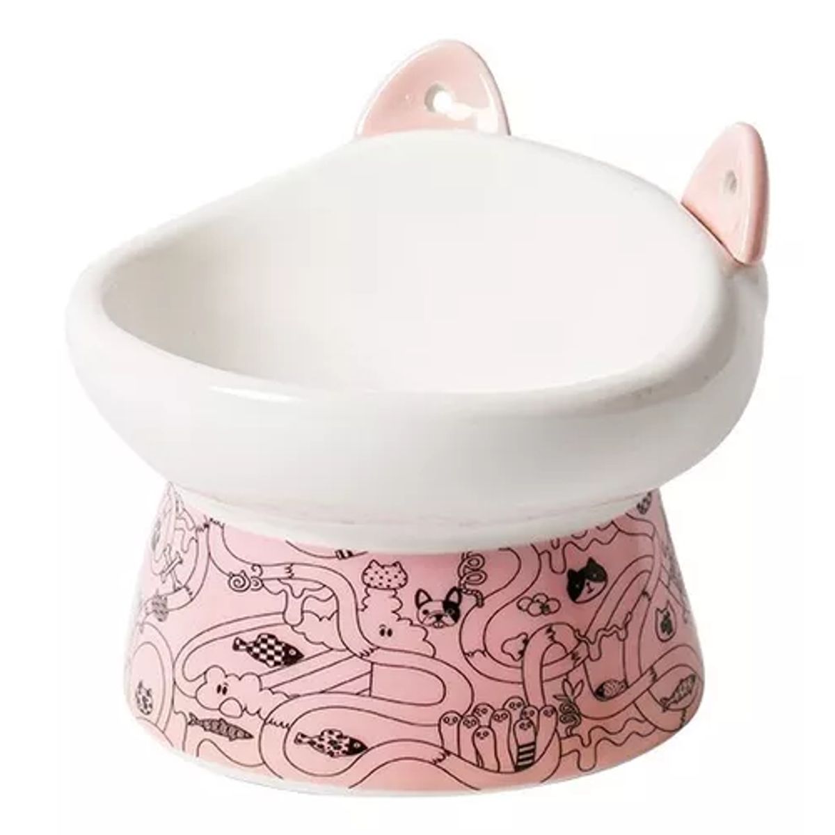 GENERICO - Plato Ceramica Orejas Tipo Cuchara Para Mascota Perro Gato