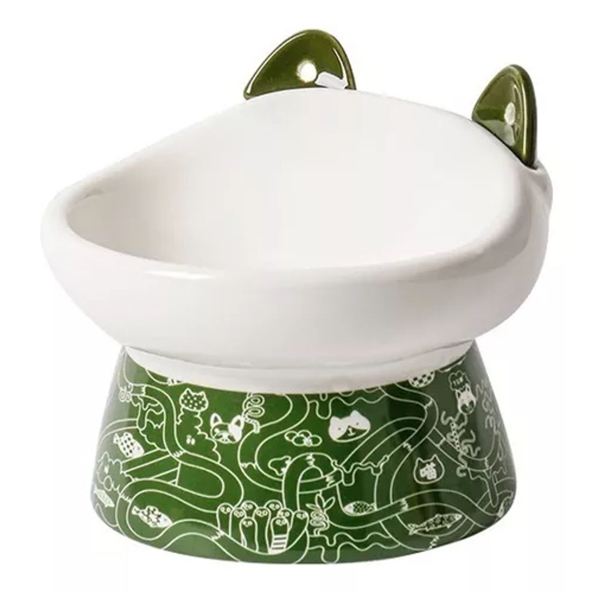 GENERICO - Plato Ceramica Orejas Tipo Cuchara Para Mascota Perro Gato