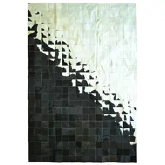 MOO HOGAR - Alfombra Cuero Natural 200X290 cm Diseño 10X10cm