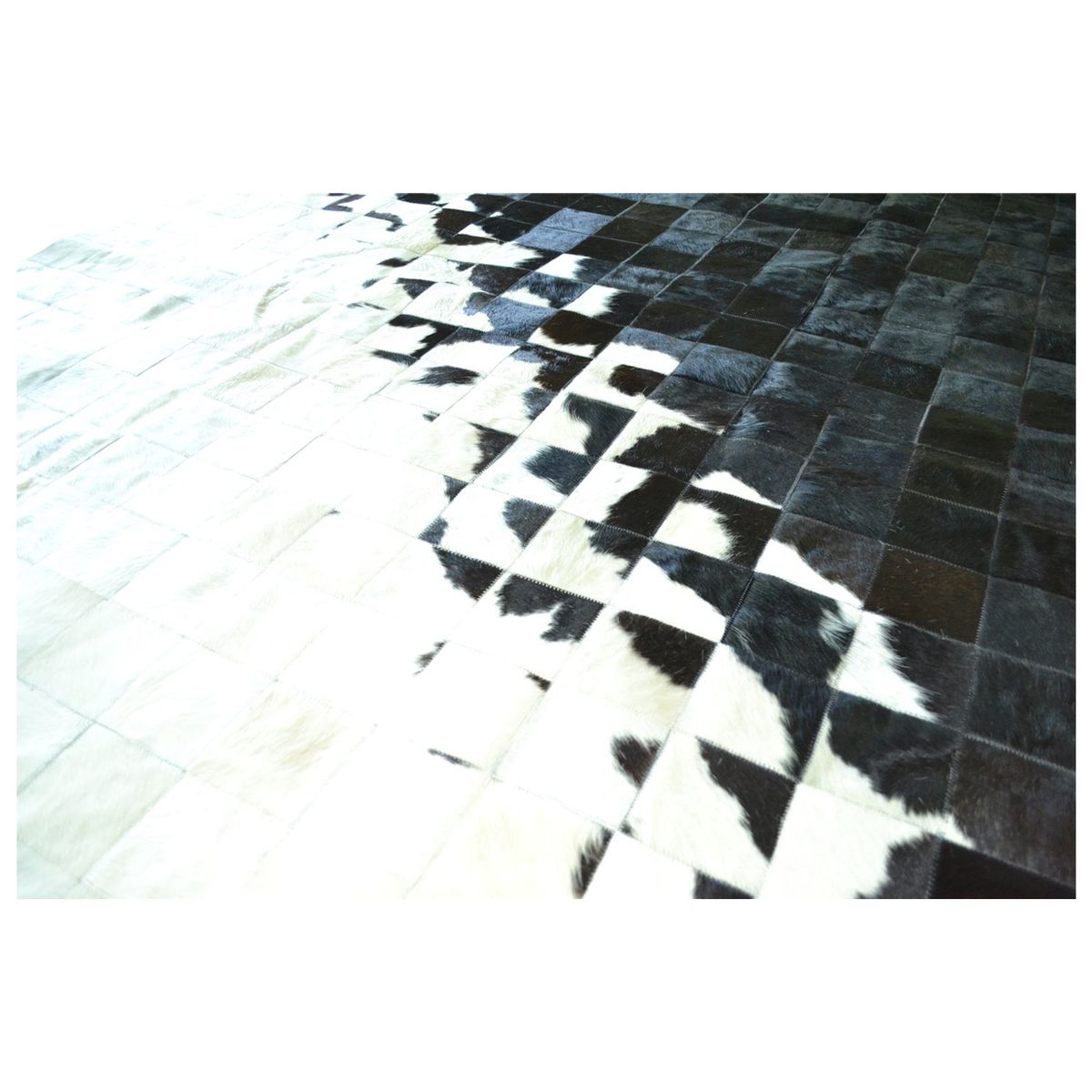 MOO HOGAR - Alfombra Cuero Natural 200X290 cm Diseño 10X10cm