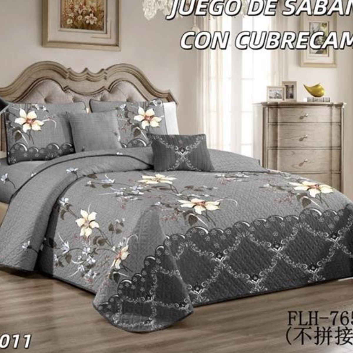 GENERICO - Cobertor Quilt De Verano + Juego De Sabanas King