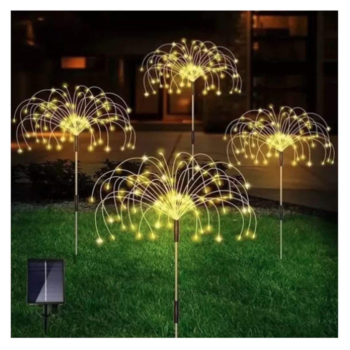 GENERICO - Pack X4 Luces Micro Led Fuego Artificial Solares Navidad