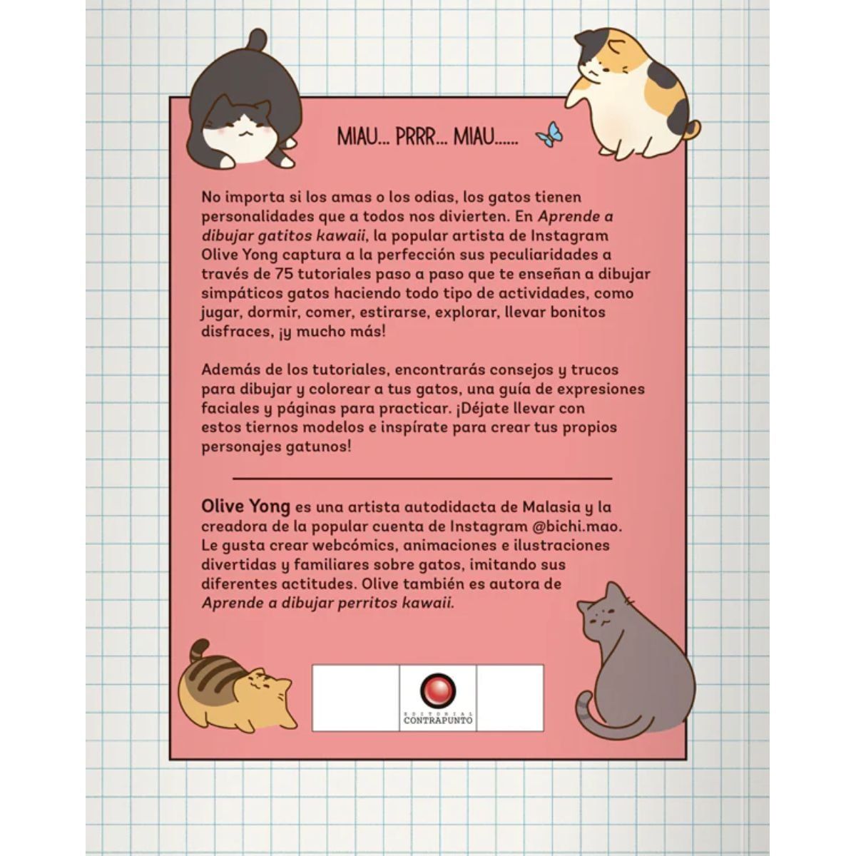 CONTRAPUNTO - Libro Aprende a Dibujar Gatitos Kawaii Olive Yong