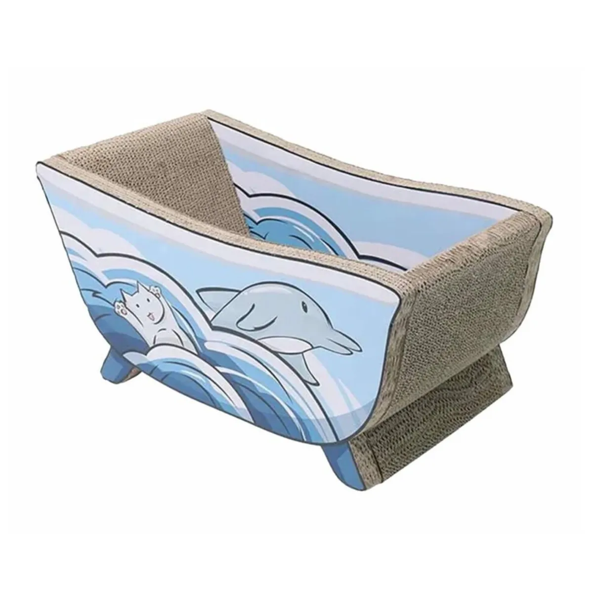 GENERICO - Tabla Rascadora Para Gatos Forma Bañera Burbujas Oceano