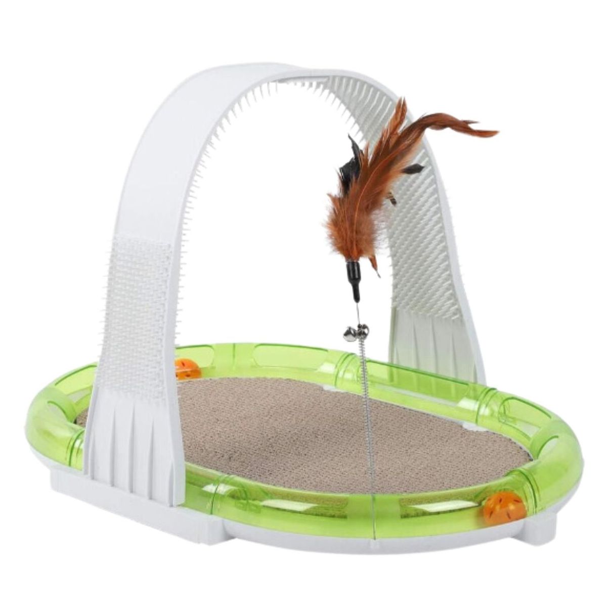 GENERICO - Juguete Rascador Interactivo Para Gato Pluma Pelota 4 en 1