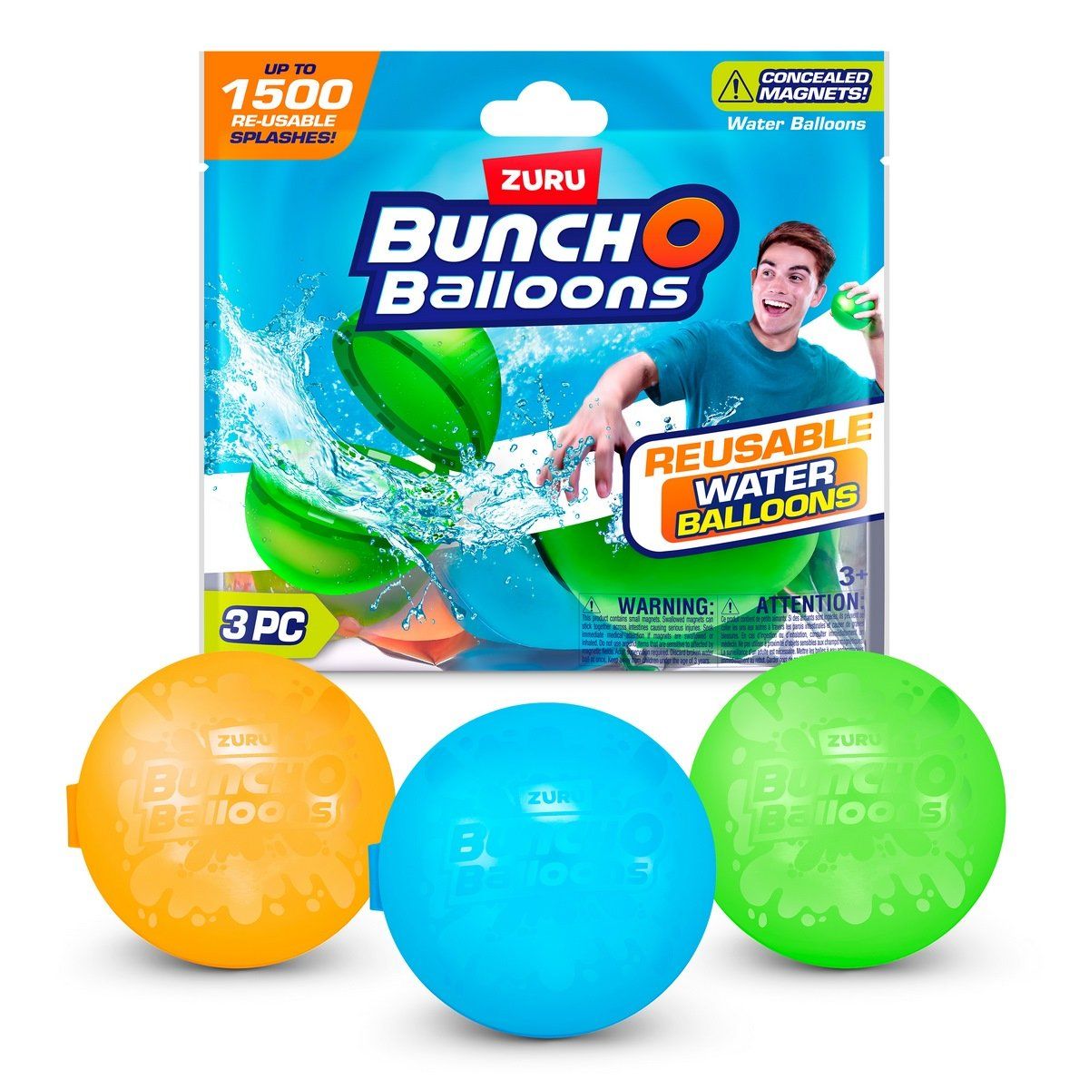 ANSALDO - Bombas de agua Bunch O Balloons pack 3 reutilizables