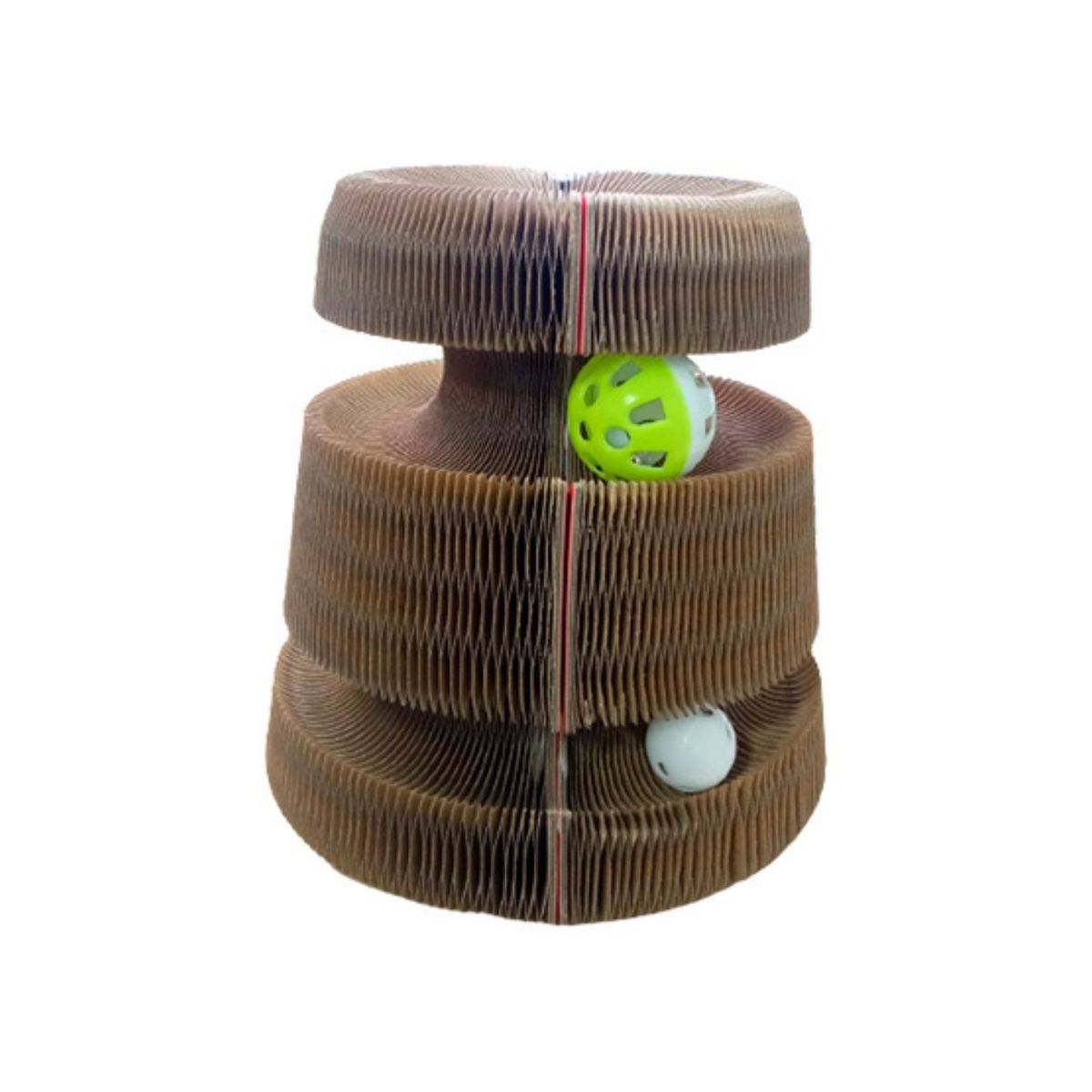 GENERICO - Rascador Interactivo Gatos Juguete Pelota Forma Carro Acordeon