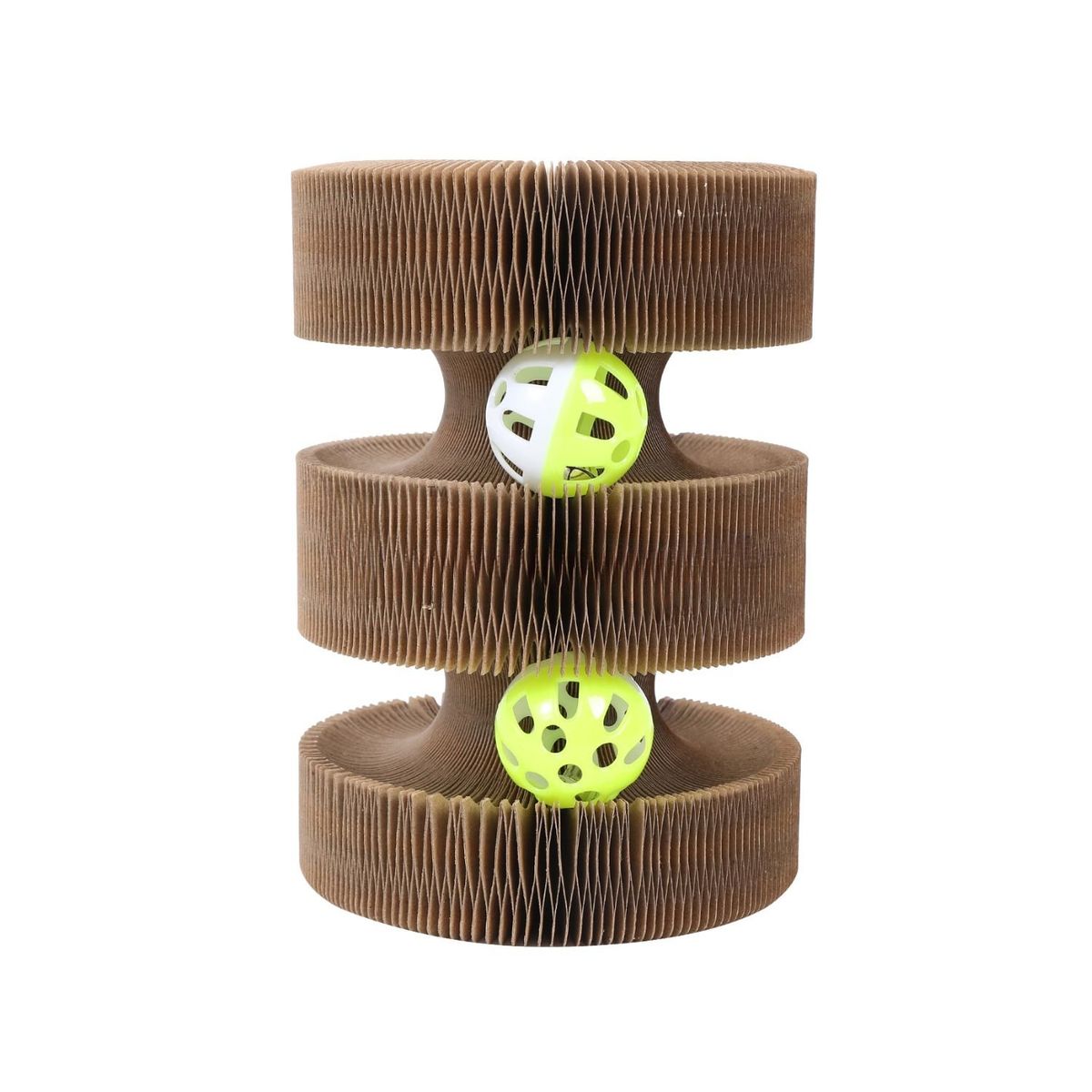 GENERICO - Rascador Interactivo Gatos Juguete Pelota Forma Pared Acordeon