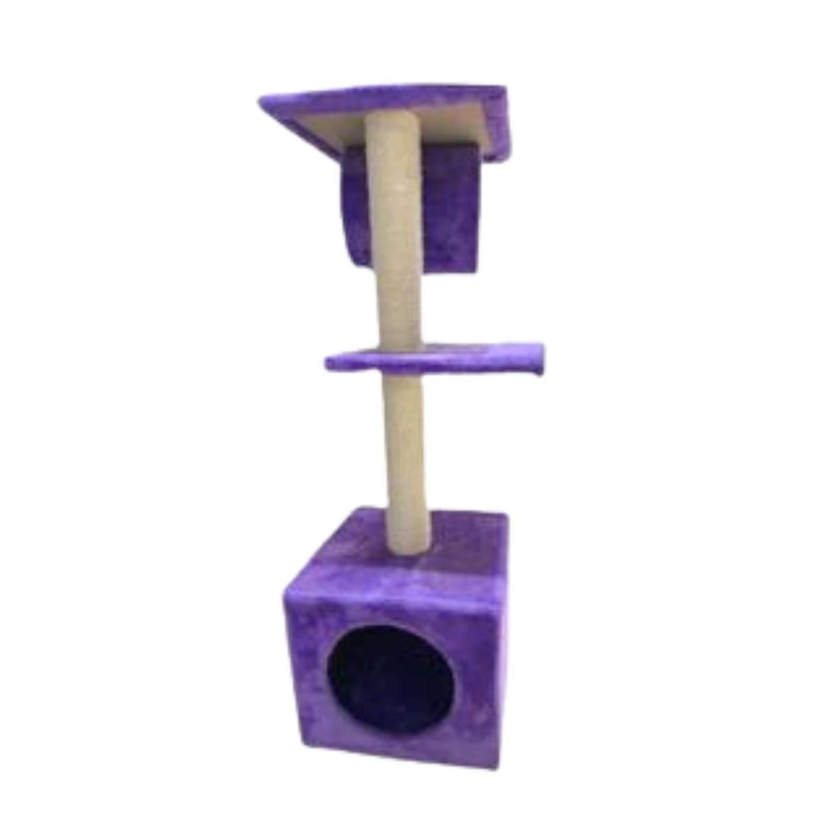 GENERICO - Rascador Repisa Para Gatos Torre De 2 Pisos Gatos 90cm Morado