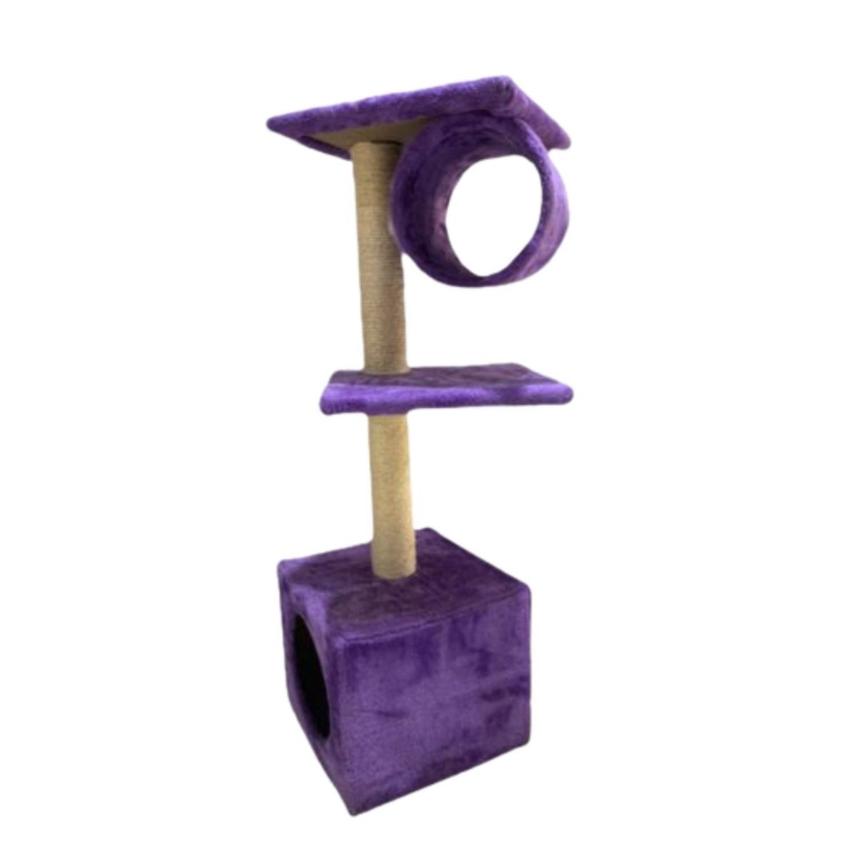 GENERICO - Rascador Repisa Para Gatos Torre De 2 Pisos Gatos 90cm Morado