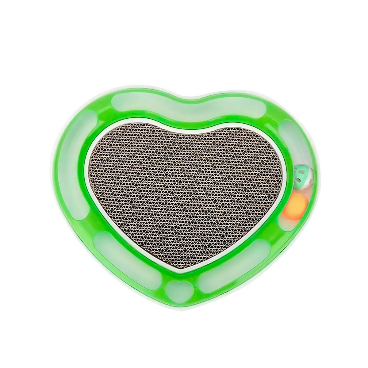 GENERICO - Juguete Interactivo Rascador + Pelota Gatos Forma Corazon Verde