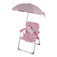 GENERICO - Silla plegable para camping animales niños con sombrilla rosada