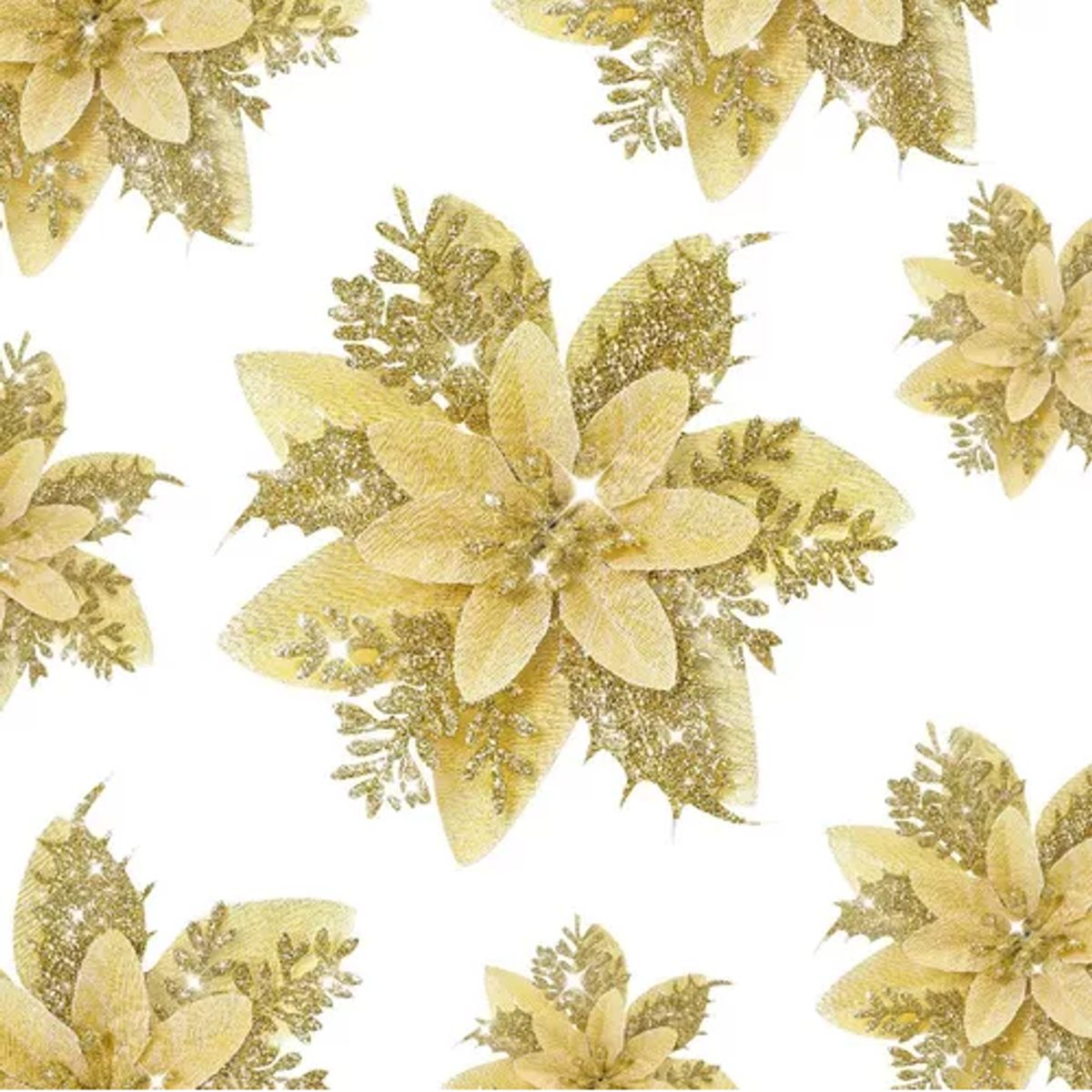 GENERICO - Flores Navideñas Artificiales Adornos Arbol Navidad 20 Pcs