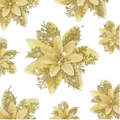 GENERICO - Flores Navideñas Artificiales Adornos Arbol Navidad 20 Pcs