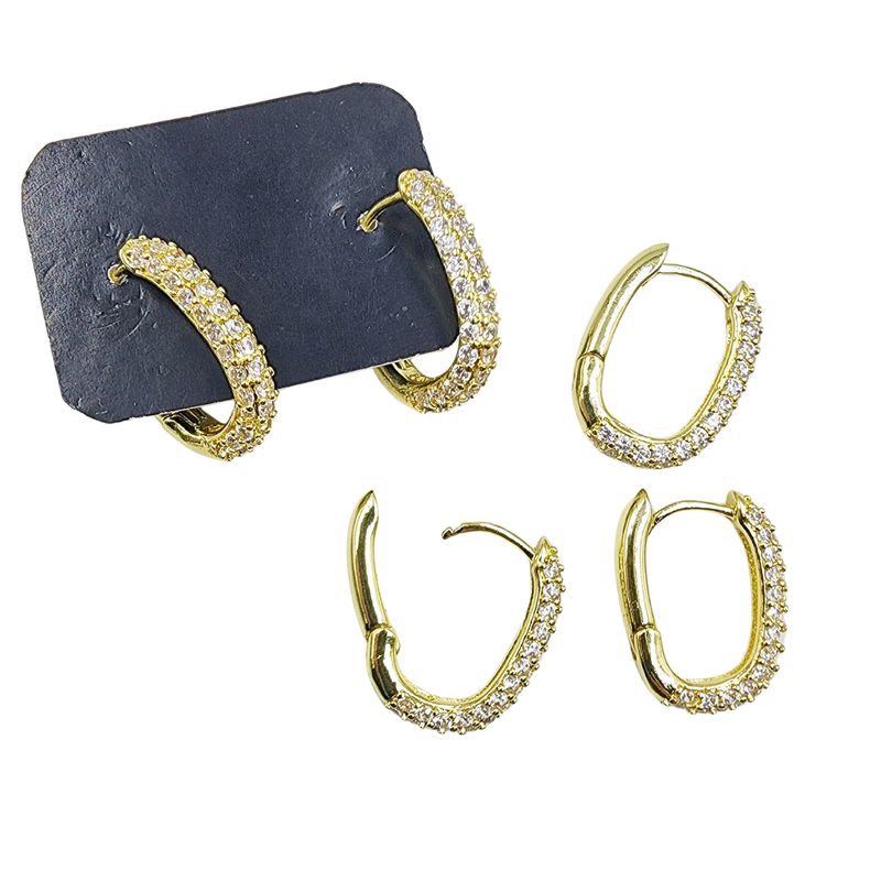 GENERICO - Set De 6 Pares De Bases De Aros Con Baño De Oro Modelos 9 - Dorado