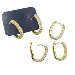 GENERICO - Set De 6 Pares De Bases De Aros Con Baño De Oro Modelos 9 - Dorado