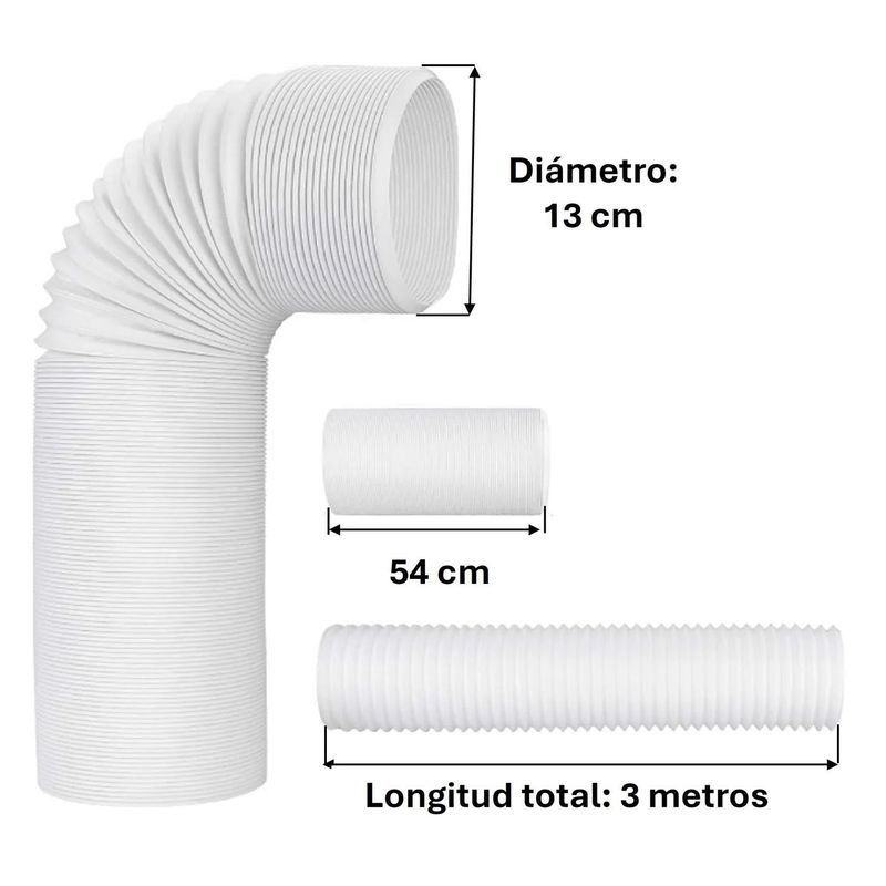 GENERICO - Tubo Para Aire Acondicionado Corrugado 13cm x 3m