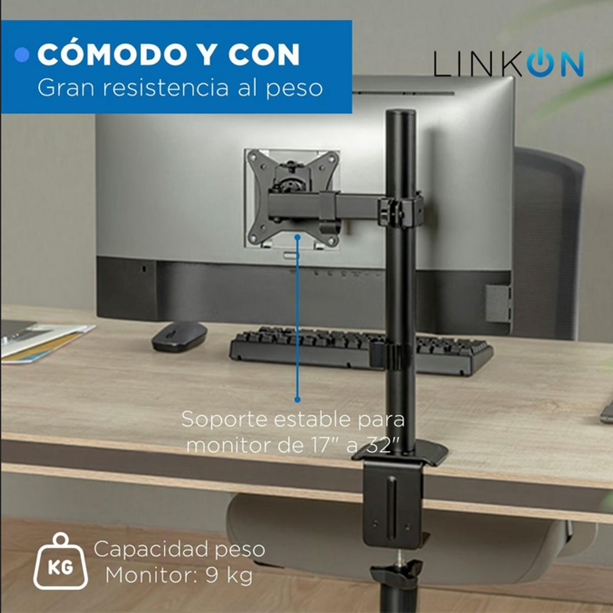 GENERICO - Soporte Brazo Para Monitor Vertical De Escritorio Linkon