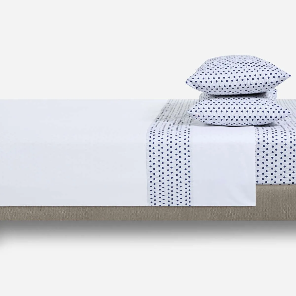 ROSEN - Sábana 180 Hilos Algodón-Poliéster Guarda Mosai 2 Plazas