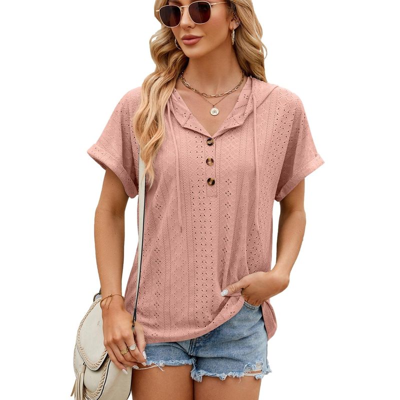 RURUTOTO - Polera Manga Corta Con Capucha Mujer Negro_.