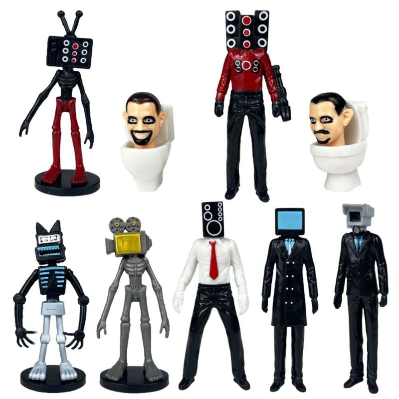 GENERICO - Set 9 Figuras de Acción Skibidi Toilet